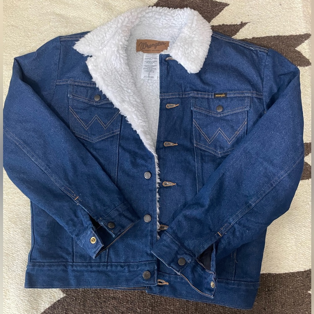 wrangler sherpa lined denim coat
